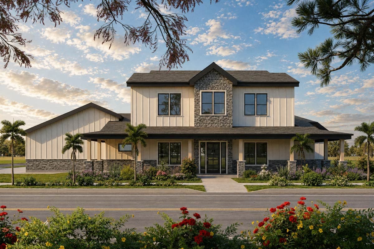 Plan image - 850060PKE:New American House Plan with 4 Bedrooms and Wraparound Porch