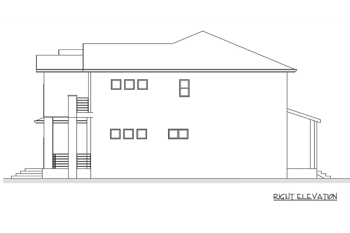 Plan 666325RAF: Contemporary Mediterranean House Plan with Four Bedrooms and Private Veranda - Image #8 - Contemporary, European, Mediterranean