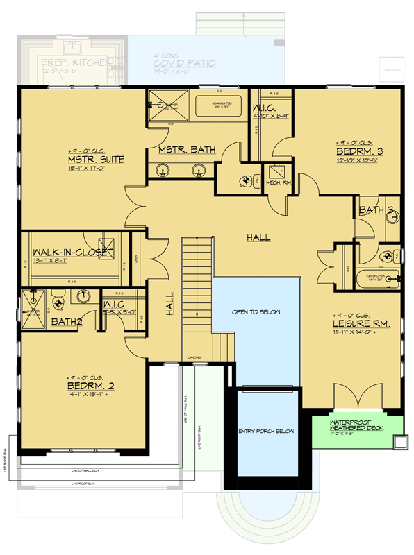 Plan 666325RAF: Contemporary Mediterranean House Plan with Four Bedrooms and Private Veranda - Floor Plan - 2nd Level - Contemporary, European, Mediterranean