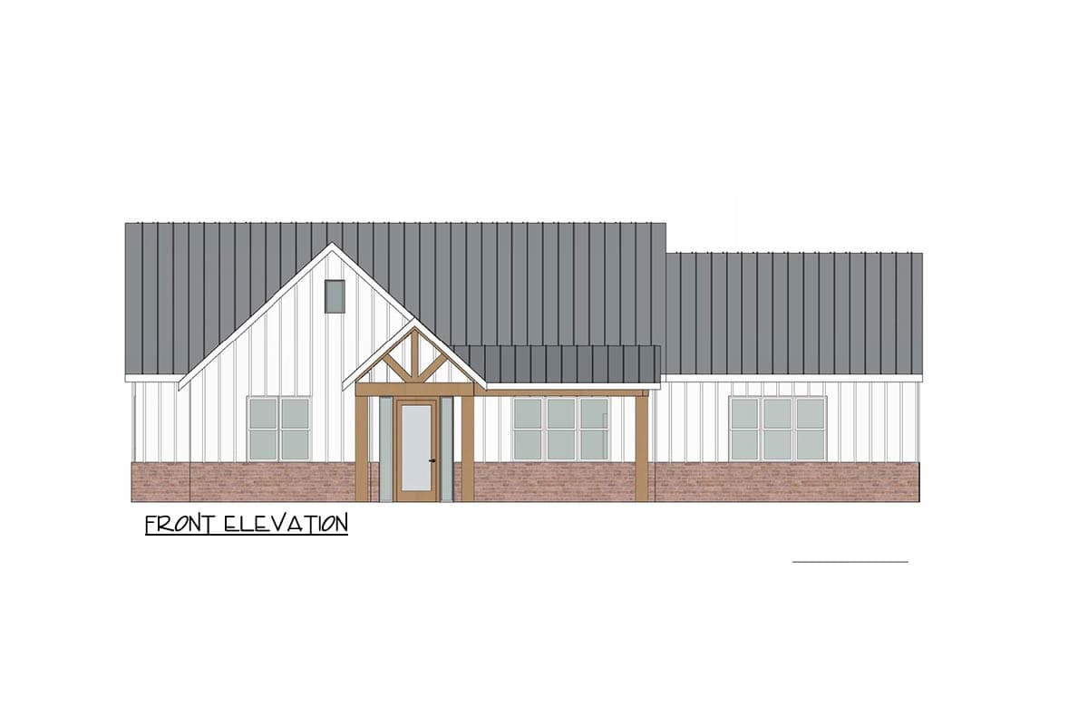 Plan 420219WNT: Modern Farmhouse House Plan with Split Bedrooms and Covered Porches - Image #2 - Farmhouse, Modern, Modern Farmhouse, New American