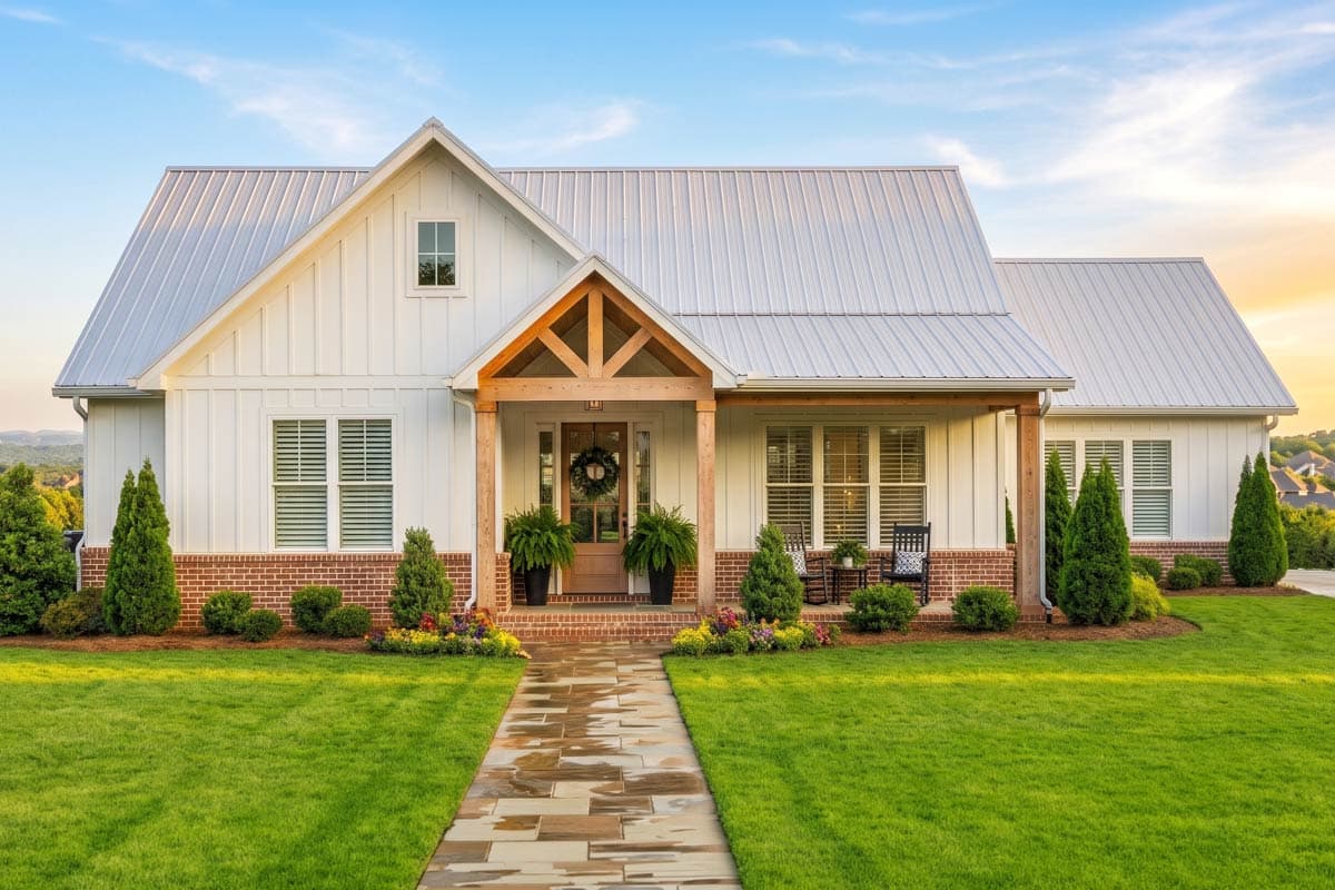 Plan image - 420219WNT:Modern Farmhouse House Plan with Split Bedrooms and Covered Porches