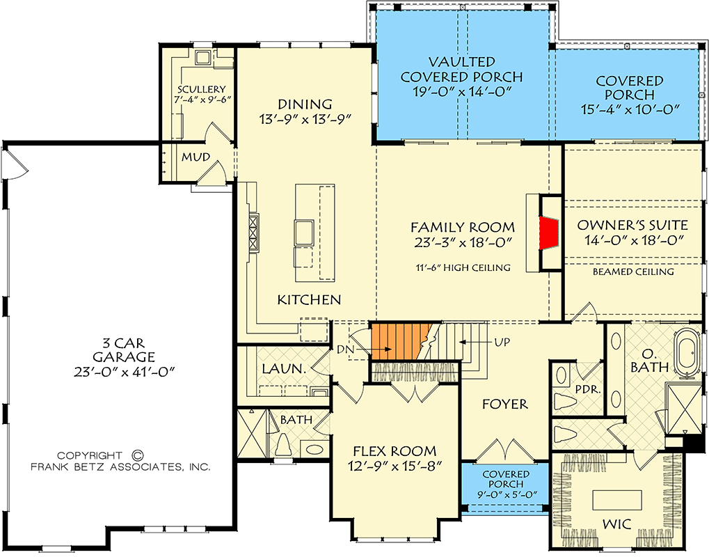 Plan 710454BTZ: Elegant European Traditional House Plan with Four Bedrooms and Three-Car Garage - Floor Plan - Image #2 - European, Southern Traditional, Traditional, Transitional