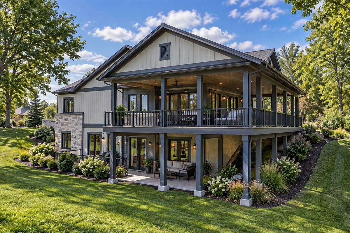 Plan 64579SC: Modern Mountain Farmhouse House Plan with 3 Bedrooms and Vaulted Ceiling - Image #2 - Craftsman, Modern, Modern Farmhouse, Mountain