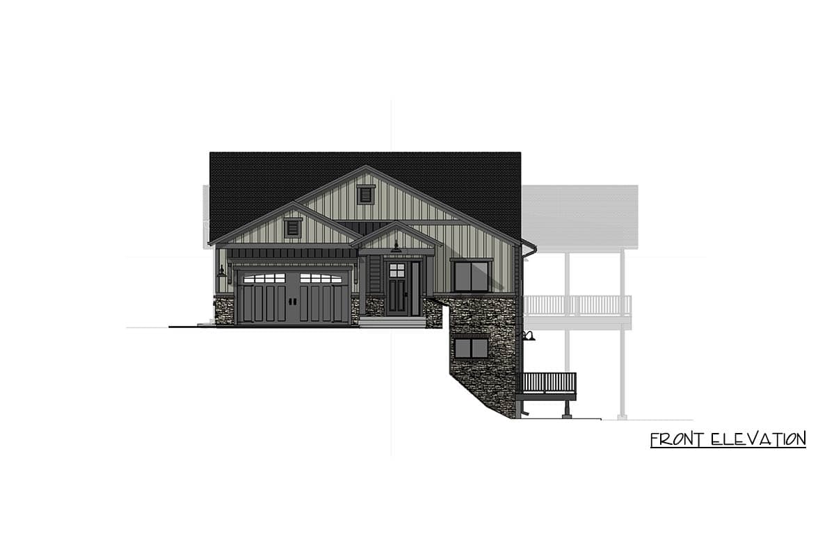 Plan 64579SC: Modern Mountain Farmhouse House Plan with 3 Bedrooms and Vaulted Ceiling - Image #4 - Craftsman, Modern, Modern Farmhouse, Mountain