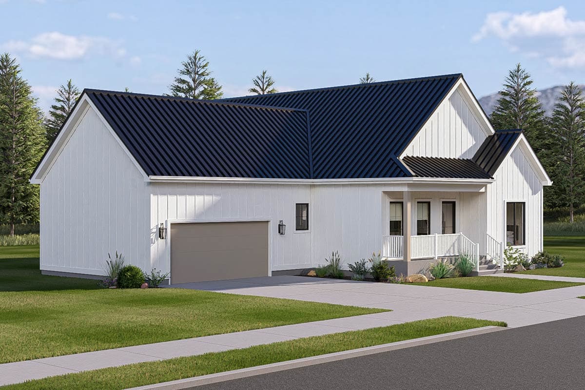 Plan 623694DJ: Country House Plan with Three Bedrooms and Attached Garage - Image #3 - Country