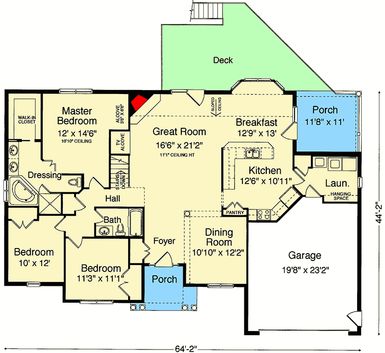 Plan 3971ST: One-Story House Plan with Grand Openings - 1860 Sq Ft - Floor Plan - Main Level - Ranch, Southern