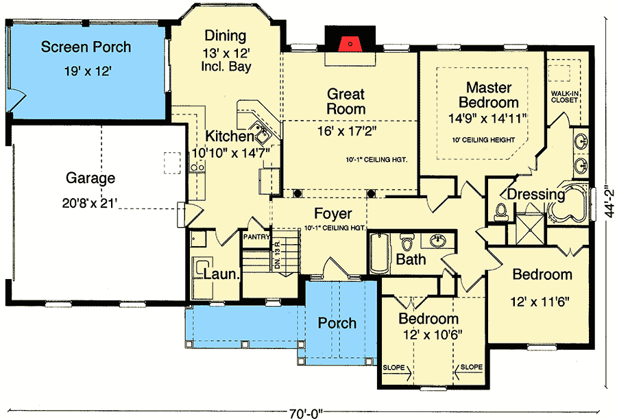 Plan 3974ST: Beautiful Siding Combination - Floor Plan - Main Level - Ranch, Traditional