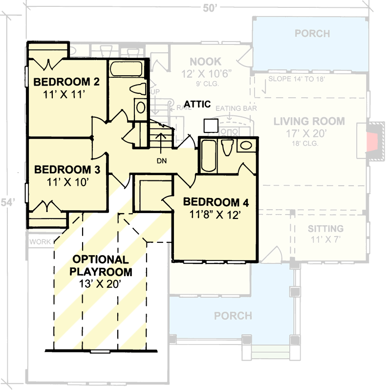 Plan 40132WM: Appealing Country Cottage - Floor Plan - 2nd Floor - Cottage, Country, Farmhouse, New American, Traditional