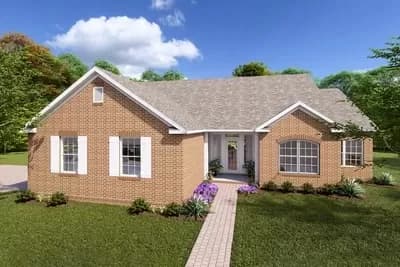 One-Story Home Plan with Flex Room and a Split Bedroom Layout - 1496 Sq Ft
