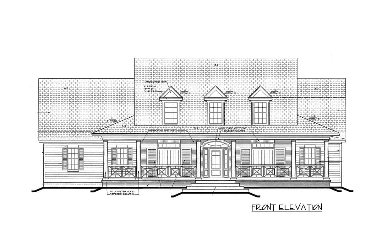Plan 4031DB: 4-Bed Country Farmhouse Plan with Two-Story Great Room - 3072 Sq Ft - Image #7 - Country, Farmhouse, Hill Country, Southern