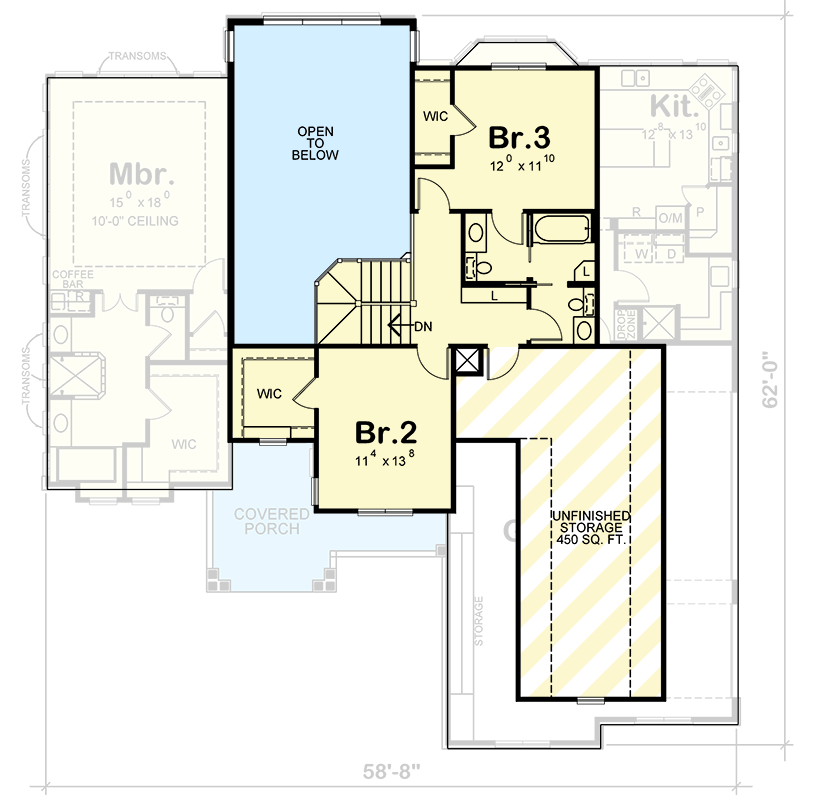 Plan 40410DB: Ideal for the Blended Family - Floor Plan - 2nd Floor - Craftsman, Northwest
