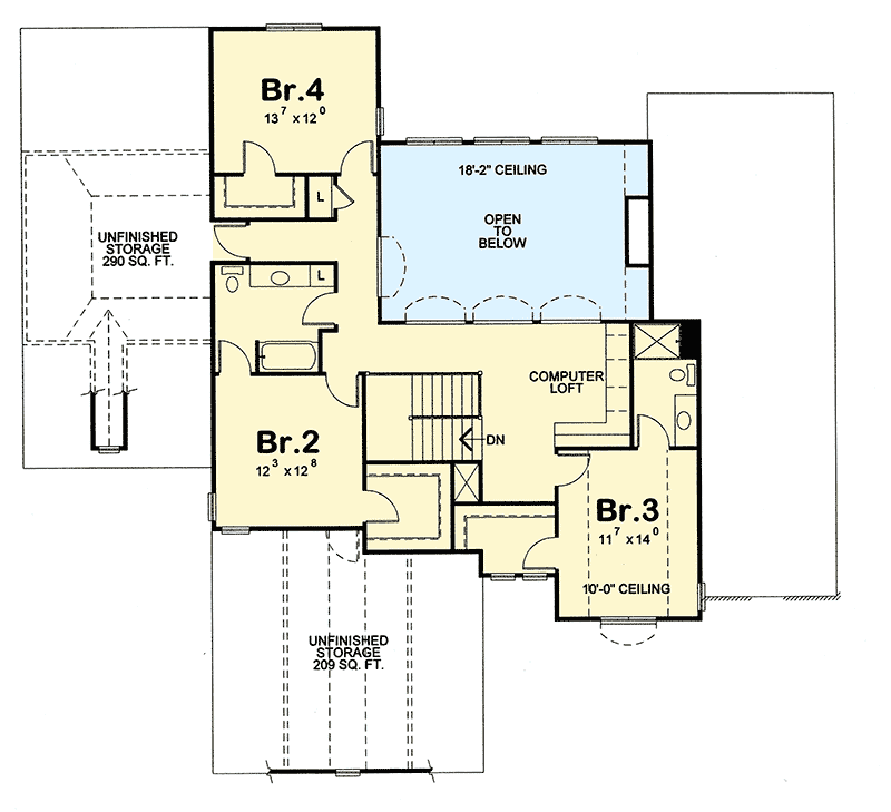 Plan 40413DB: Fantastic Family Room - Floor Plan - 2nd Floor - Southern, Traditional