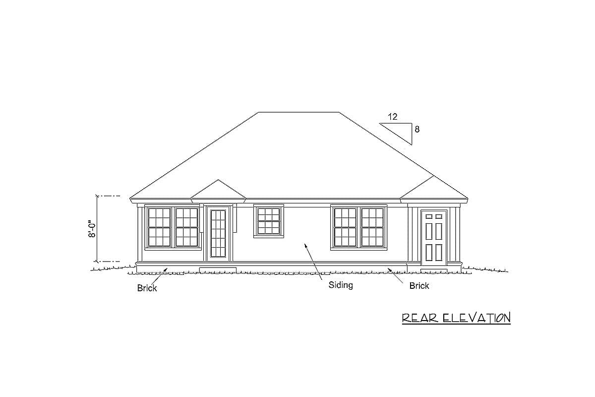 Plan 40516WM: Charming 4-Bed Cottage House Plan with Options - 1481 Sq Ft - Image #9 - Cottage, Southern, Traditional