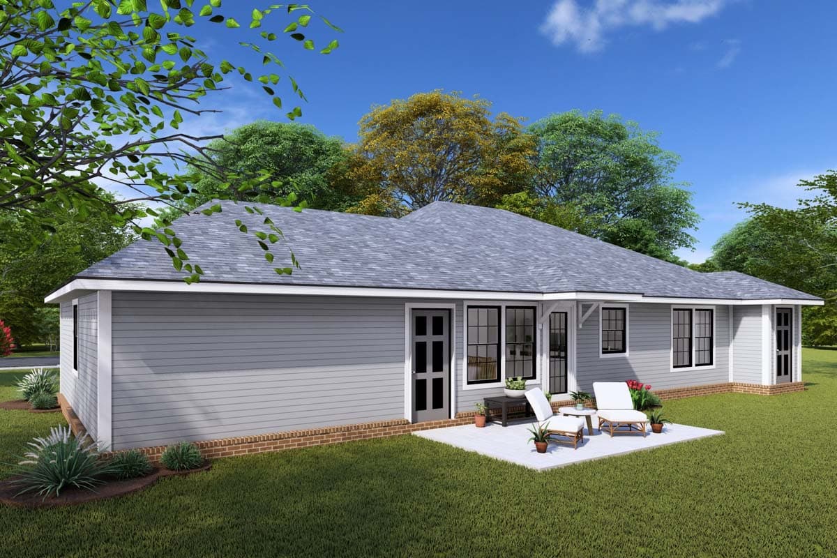 Plan 40517WM: Charming 4-Bed Southern Cottage with Attached Garage - 1481 Sq Ft - Image #4 - Southern