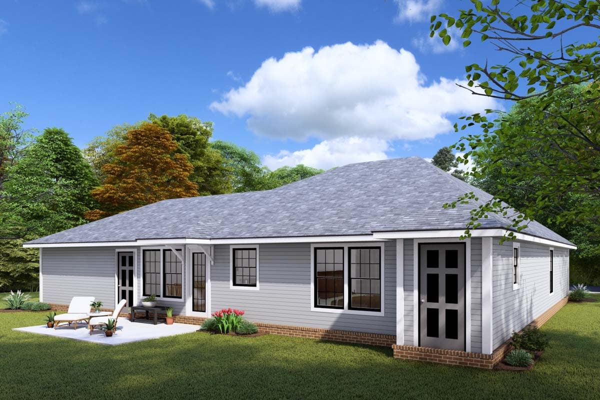 Plan 40517WM: Charming 4-Bed Southern Cottage with Attached Garage - 1481 Sq Ft - Image #5 - Southern
