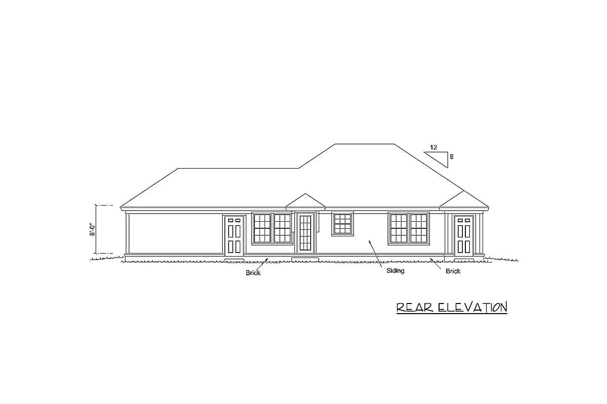 Plan 40517WM: Charming 4-Bed Southern Cottage with Attached Garage - 1481 Sq Ft - Image #9 - Southern