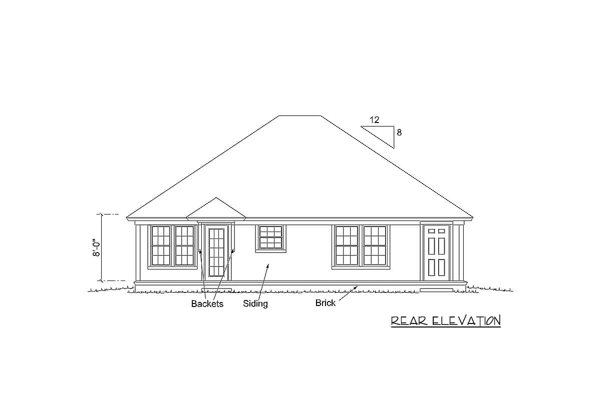 Plan 40518WM: Charming Southern Cottage with Options - 1286 Sq Ft - Image #9 - Cottage, Country, Farmhouse, Southern, Traditional
