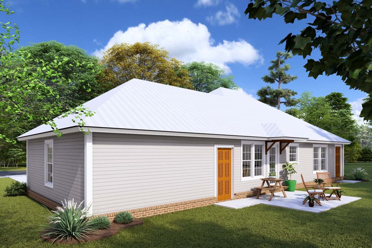 Plan 40519WM: Charming 3-Bed Southern Cottage with Attached Garage - 1286 Sq Ft - Image #4 - Cottage, Country, Southern, Traditional