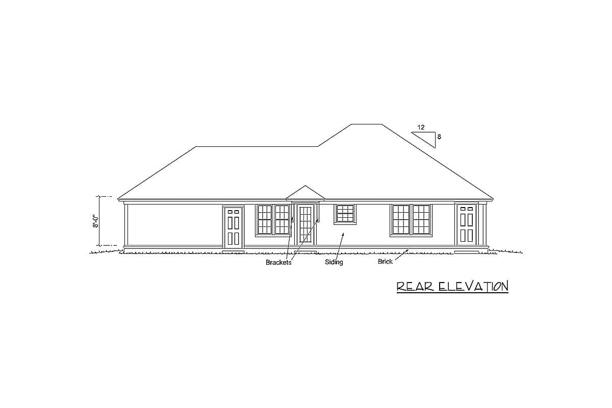 Plan 40519WM: Charming 3-Bed Southern Cottage with Attached Garage - 1286 Sq Ft - Image #9 - Cottage, Country, Southern, Traditional