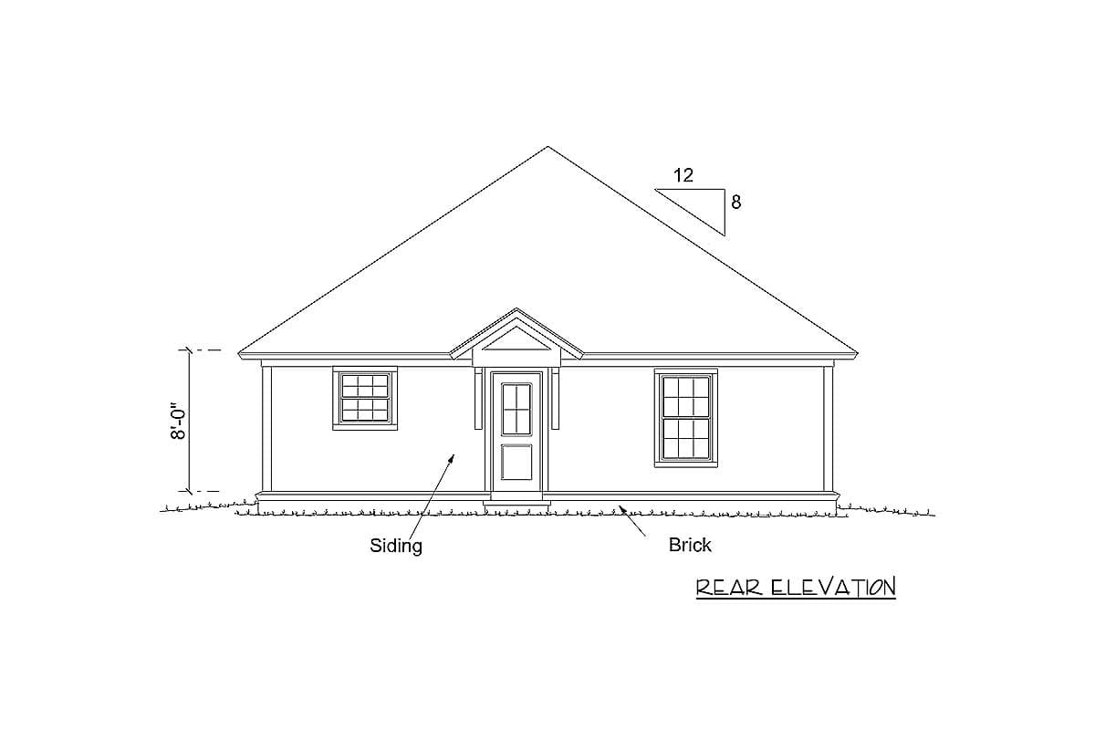 Plan 40520WM: Cute 3-Bed Southern Cottage Home Plan with Options - 1376 Sq Ft - Image #10 - Cottage, Country, Southern