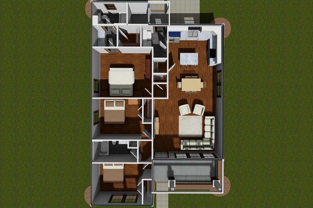 Plan 40522WM: Cute Southern Cottage with Options - Image #12 - Cottage, Southern