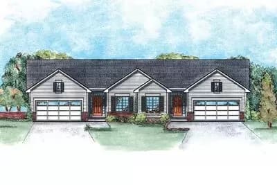 Traditional Duplex House Plan