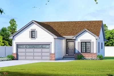 Single-Story Traditional Home Plan with Main Floor Master