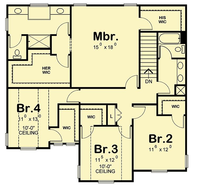 Plan 40627DB: House Plan With Flex Space - Floor Plan - 2nd Floor - Traditional
