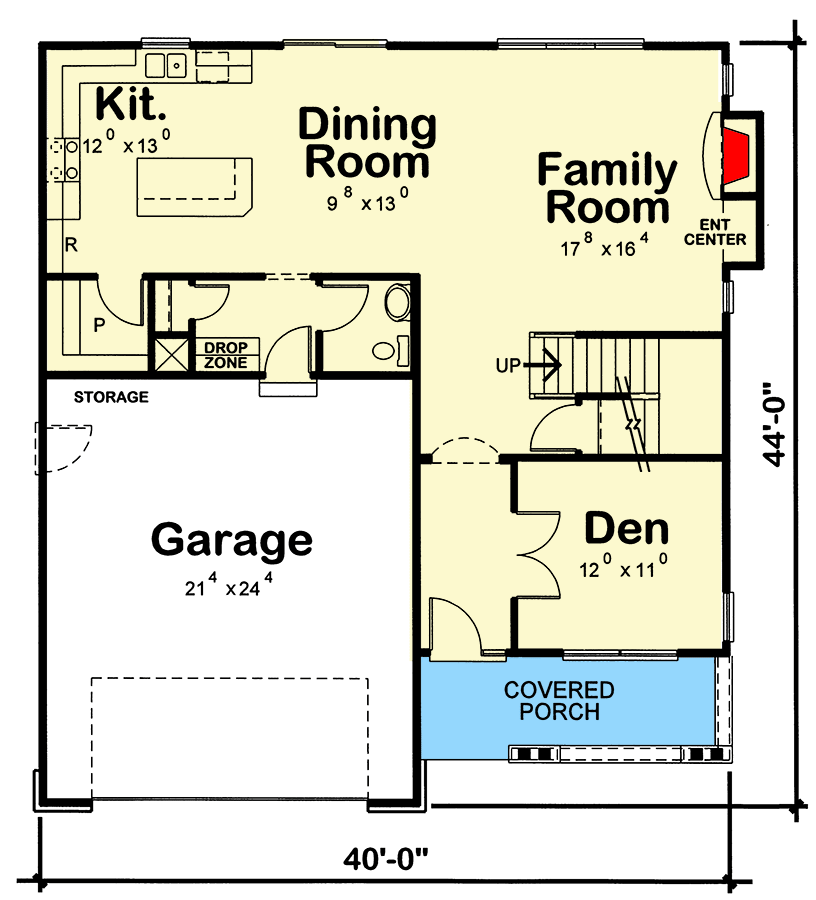 Plan 40631DB: Traditional House Plan with Options - Floor Plan - Main Level - Traditional