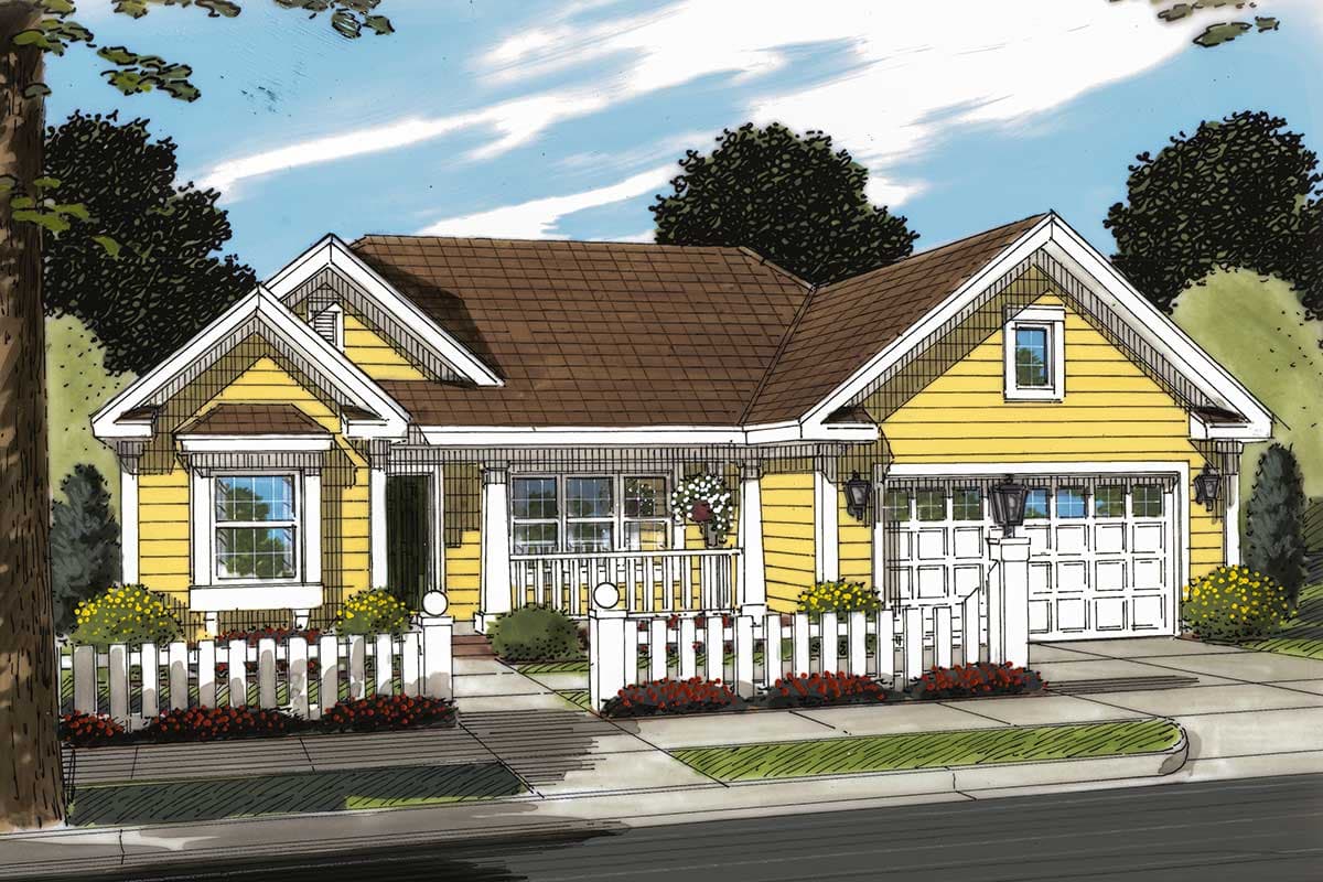 Plan 40870WM: Compact Cottage Home - Image #8 - Cottage, Country, Ranch, Traditional