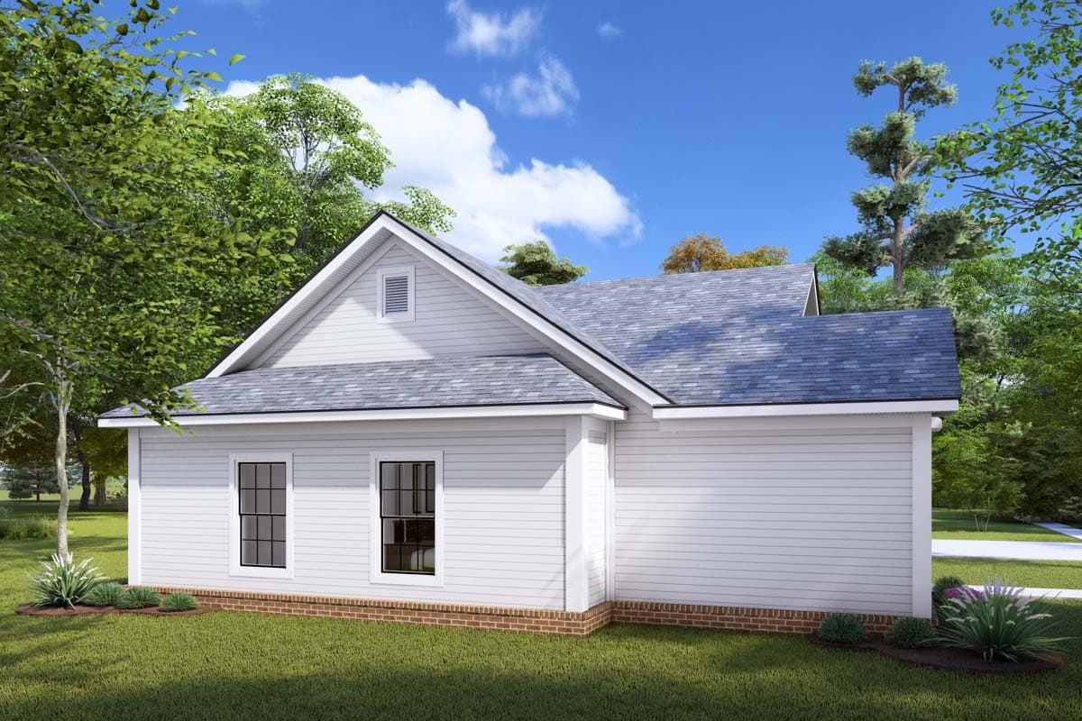 Plan 40872WM: 2-Bed Southern Country Style House Plan with 2-Car Garage - 960 Sq Ft - Image #6 - Country, Southern, Traditional