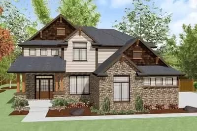 Roomy House Plan with Flex Room on Main and Four Upstairs Bedrooms