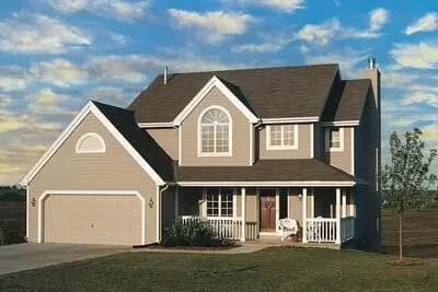 Two-story Home Plan with Wrap-Around Porch