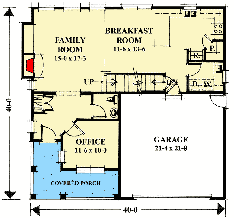 Plan 40896DB: Northwest House Plan Designed For Convenience - Floor Plan - Main Level - Craftsman, Northwest, Traditional