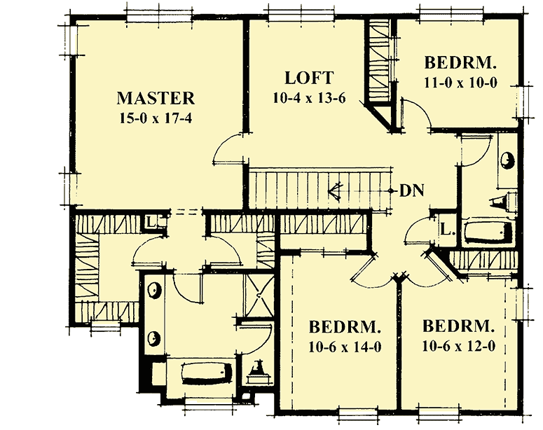 Plan 40896DB: Northwest House Plan Designed For Convenience - Floor Plan - 2nd Floor - Craftsman, Northwest, Traditional