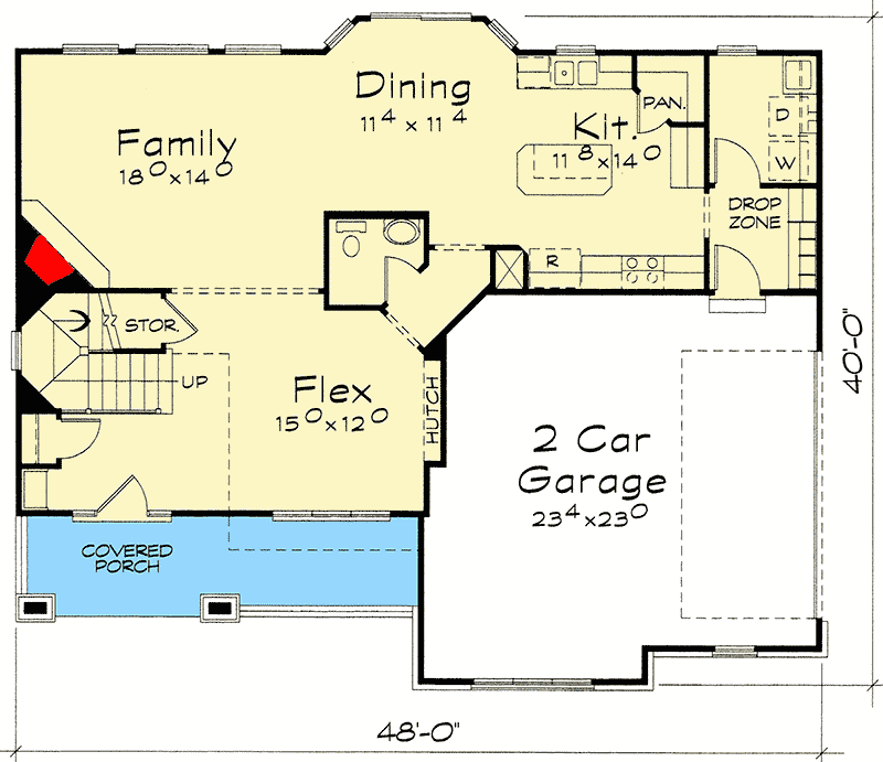 Plan 40904DB: Well-Proportioned Craftsman House Plan - Floor Plan - Main Level - Craftsman, Northwest