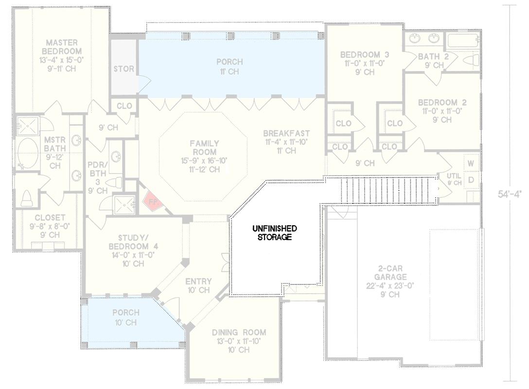 Plan 4093DB: Serene Split-Bedroom Design - Floor Plan - Storage - Traditional