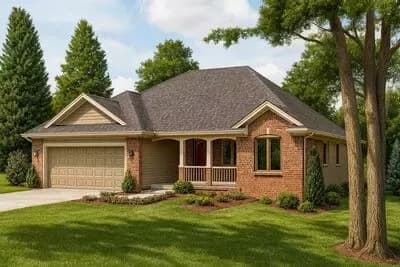 3-Bedroom Traditional Ranch House Plan with Brick Exterior