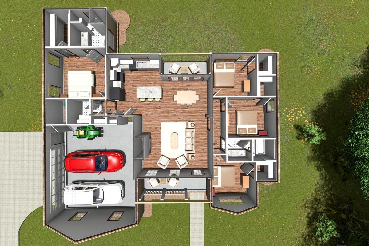 Plan 41050WM: One-Story Four-Bedroom House Plan - Image #7 - Traditional