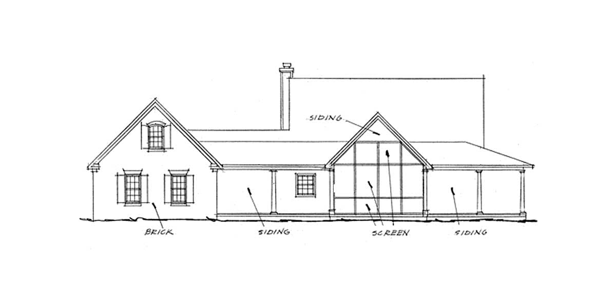 Plan 4132WM: 3-Bed Country Farmhouse Plan with Marvelous Wrap-Around Porch - 1675 Sq Ft - Image #10 - Country, Farmhouse, Traditional
