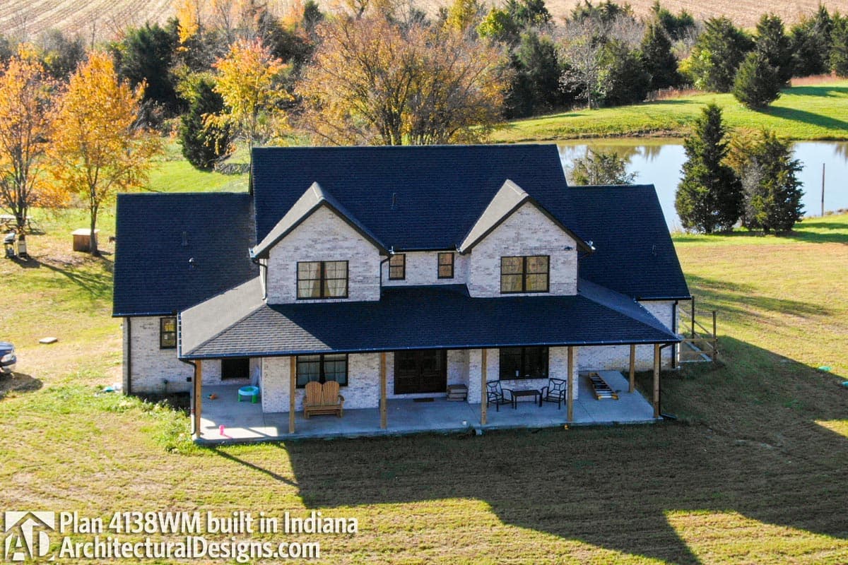 Plan 4138WM: Farmhouse Plan with Three Porches and a Flex Room - 1980 Sq Ft - Image #4 - Country, Farmhouse, Modern Farmhouse, Traditional