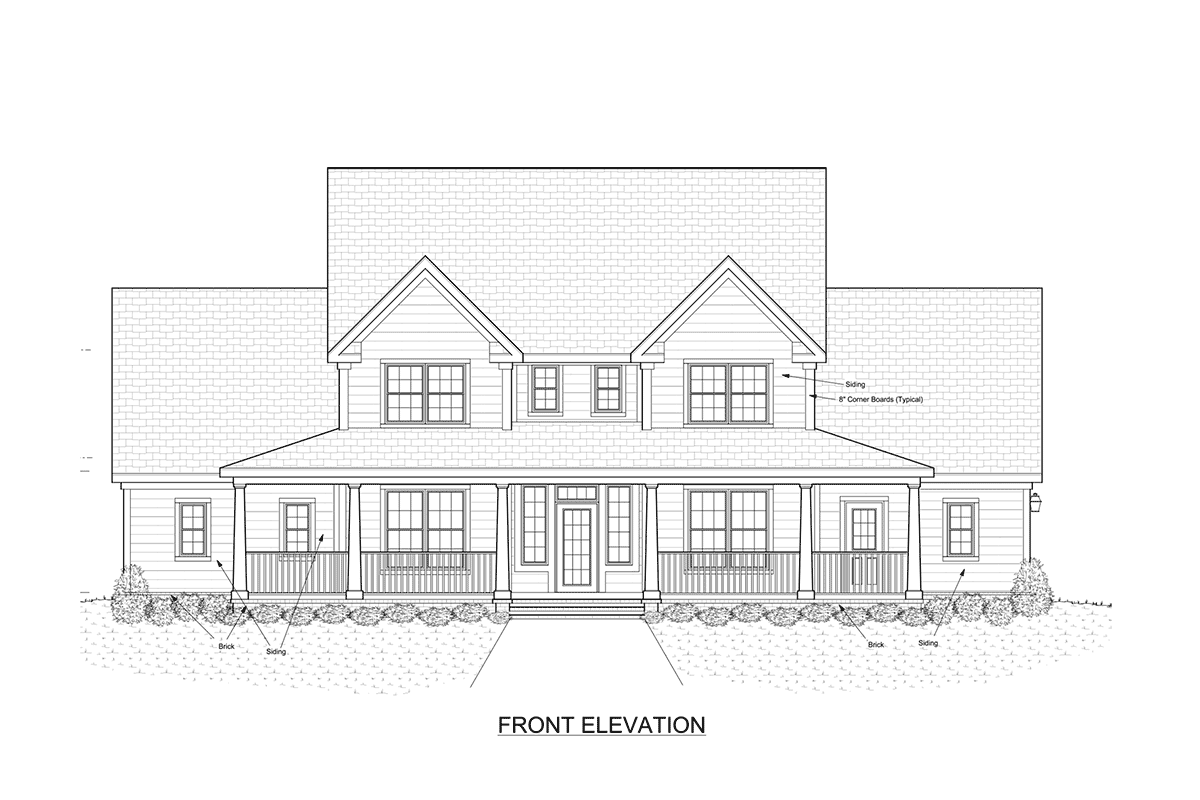 Plan 4138WM: Farmhouse Plan with Three Porches and a Flex Room - 1980 Sq Ft - Image #5 - Country, Farmhouse, Modern Farmhouse, Traditional