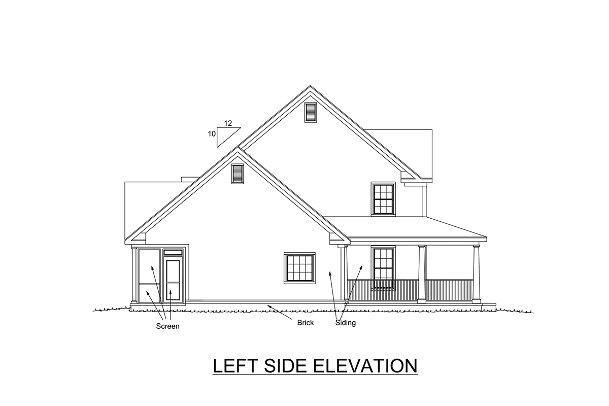 Plan 4138WM: Farmhouse Plan with Three Porches and a Flex Room - 1980 Sq Ft - Image #6 - Country, Farmhouse, Modern Farmhouse, Traditional