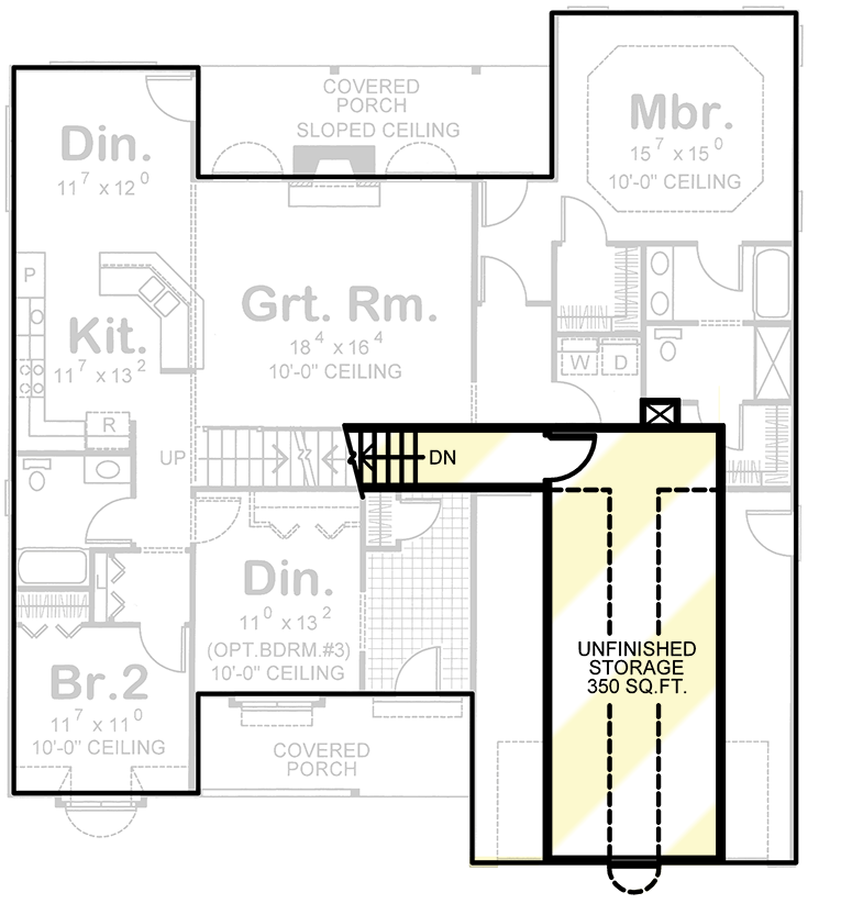 Plan 41621DB: Traditional 2-3 Bed House Plan with Flex Room - 1875 Sq Ft - Floor Plan - 2nd Floor - Country, Traditional