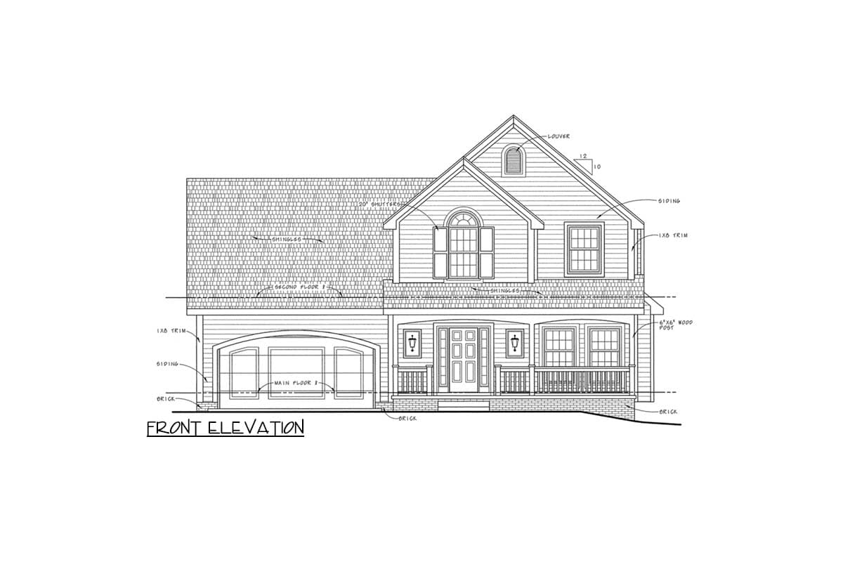 Plan 4172DB: Traditional 3-Bedroom House Plan with 2-Car Garage and Bonus Room - Image #4 - Country, Traditional