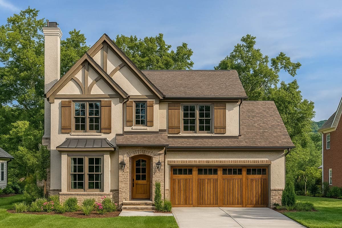 Plan image - 41830DB:Charming Country European House Plan with 3 Bedrooms and 2-Car Garage