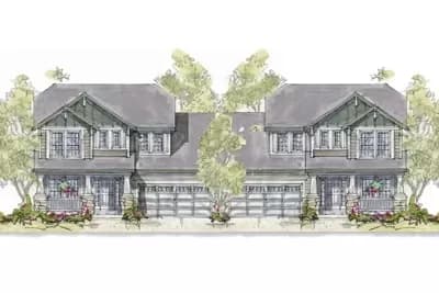 Duplex Home Plan with Matching 1699 Sq Ft 3-Bed Units