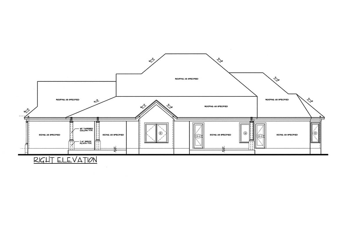 Plan 41958DB: 4-Bed House Plan with Clustered Bedrooms and an L-Shaped Veranda - Image #5 - Country, Farmhouse