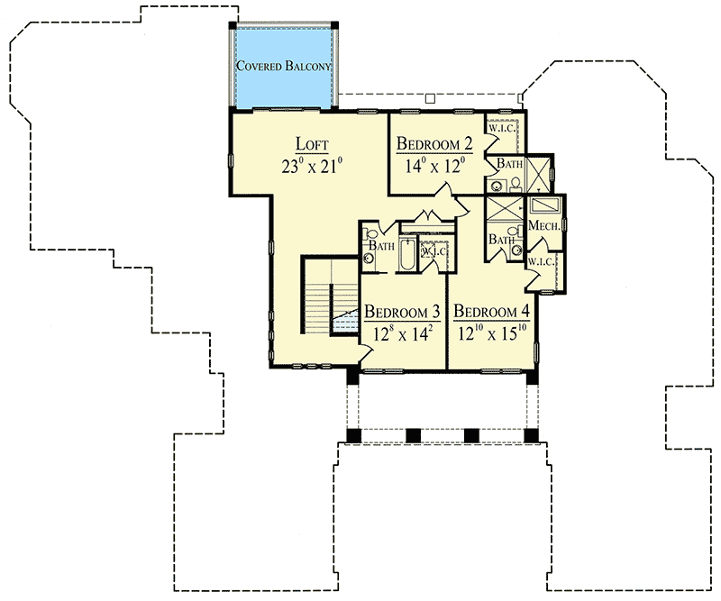 Plan 42045MJ: Mediterranean Elegance - Floor Plan - 2nd Floor - Florida-Style, Mediterranean, Spanish