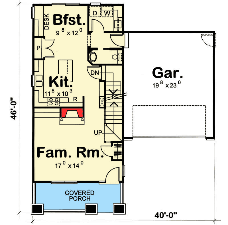 Plan 42152DB: Craftsman House Plan for the Narrow Lot - Floor Plan - Main Level - Craftsman, Northwest